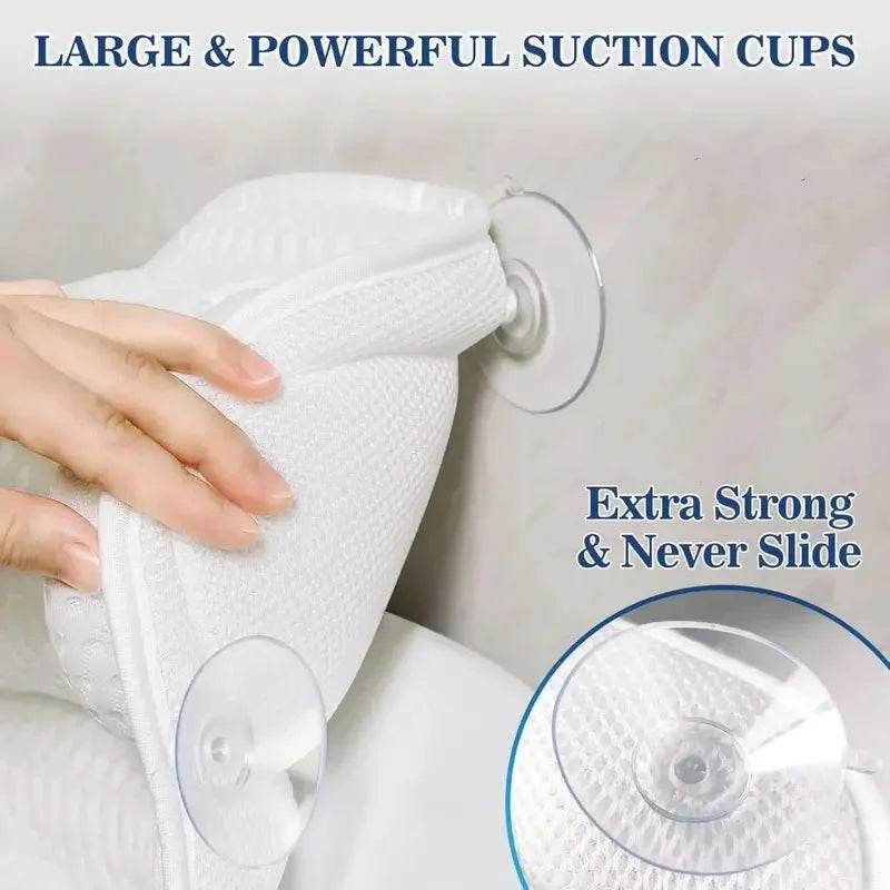Extra Soft 4D Mesh Bath Pillow With Suction Cups - Sleep Galleria