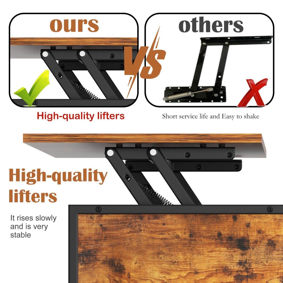 Farmhouse Lift - Top Coffee Table With Storage - Serenova - Omega Lifestyles