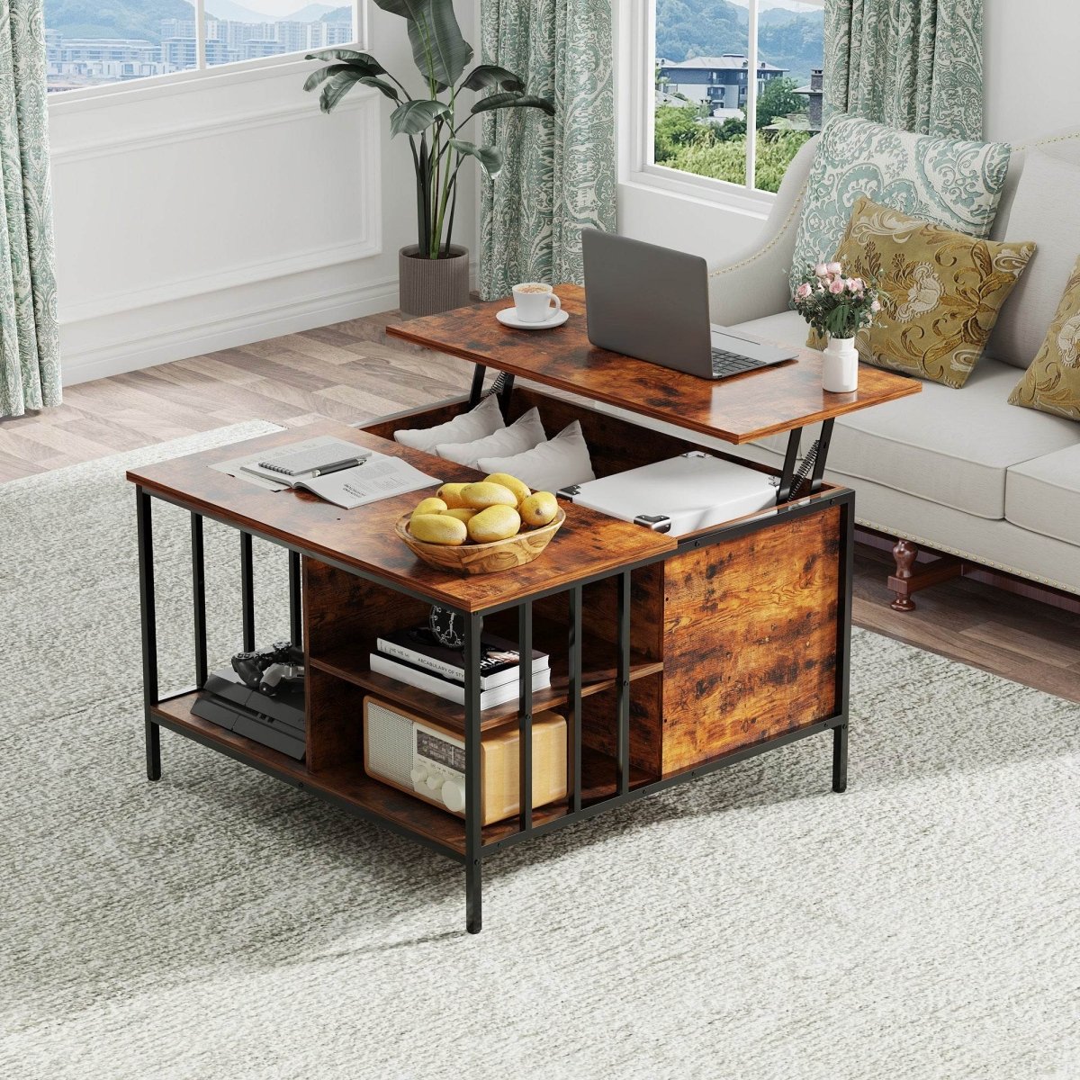 Farmhouse Lift - Top Coffee Table With Storage - Serenova - Omega Lifestyles