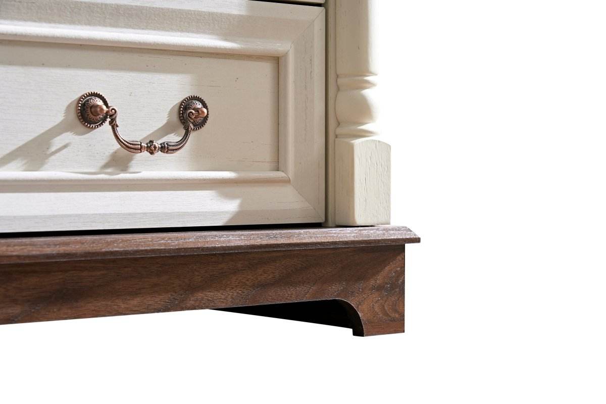 Farmhouse Style 5-Drawer Walnut MDF Dresser Chest - Sleep Galleria