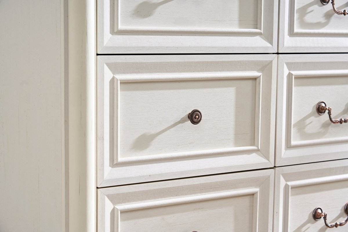 Farmhouse Style 6-Drawer Walnut MDF Dresser Chest - Sleep Galleria