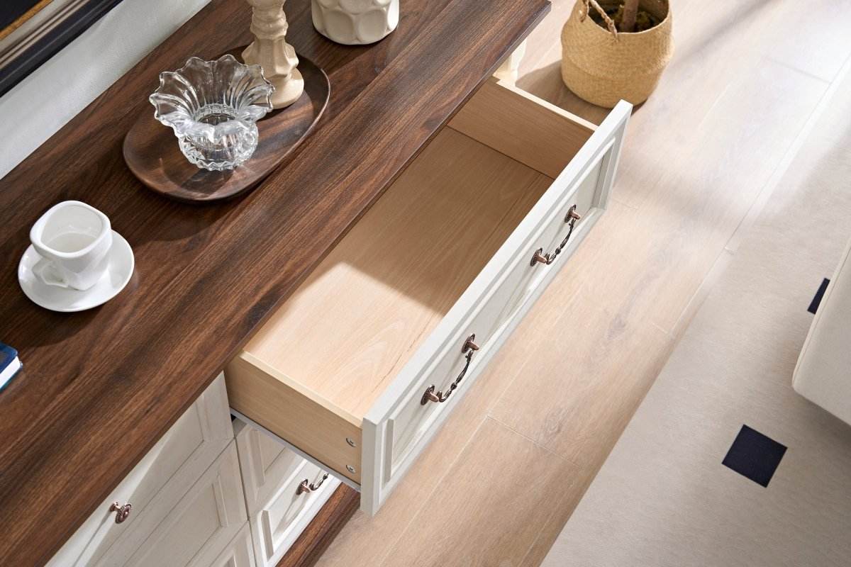 Farmhouse Style 6-Drawer Walnut MDF Dresser Chest - Sleep Galleria