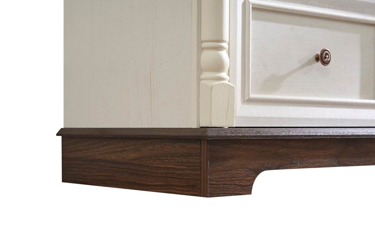 Farmhouse Style 6-Drawer Walnut MDF Dresser Chest - Sleep Galleria