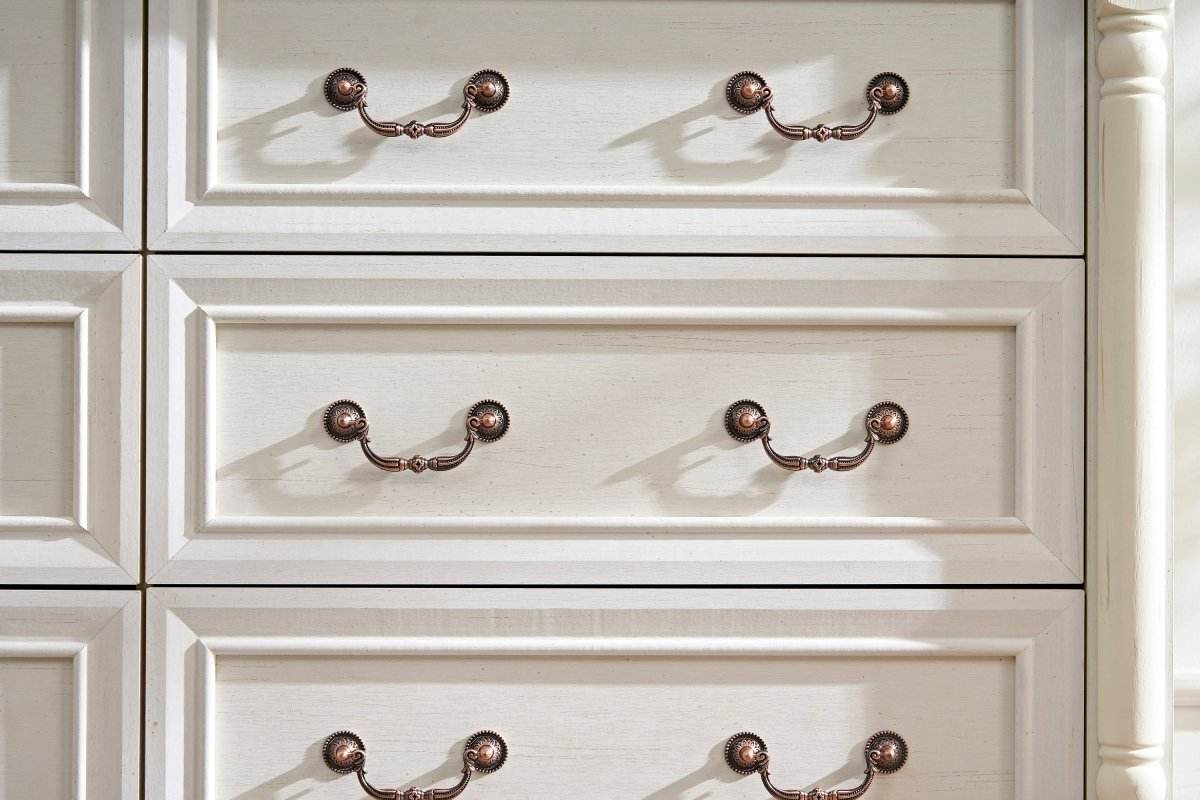 Farmhouse Style 6-Drawer Walnut MDF Dresser Chest - Sleep Galleria