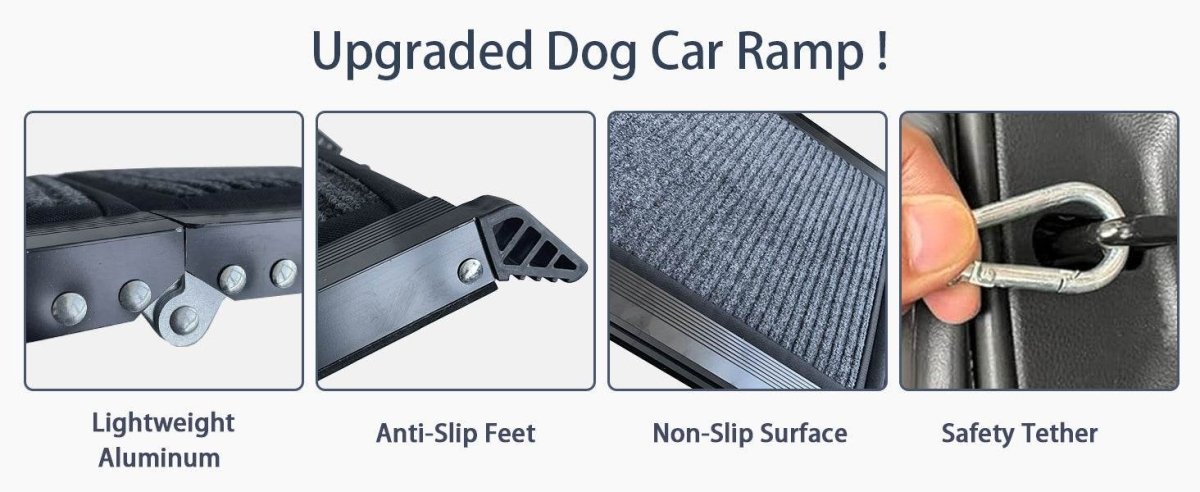Folding Portable Aluminum Alloy Dog Ramp With Non-Slip Surface - Sleep Galleria