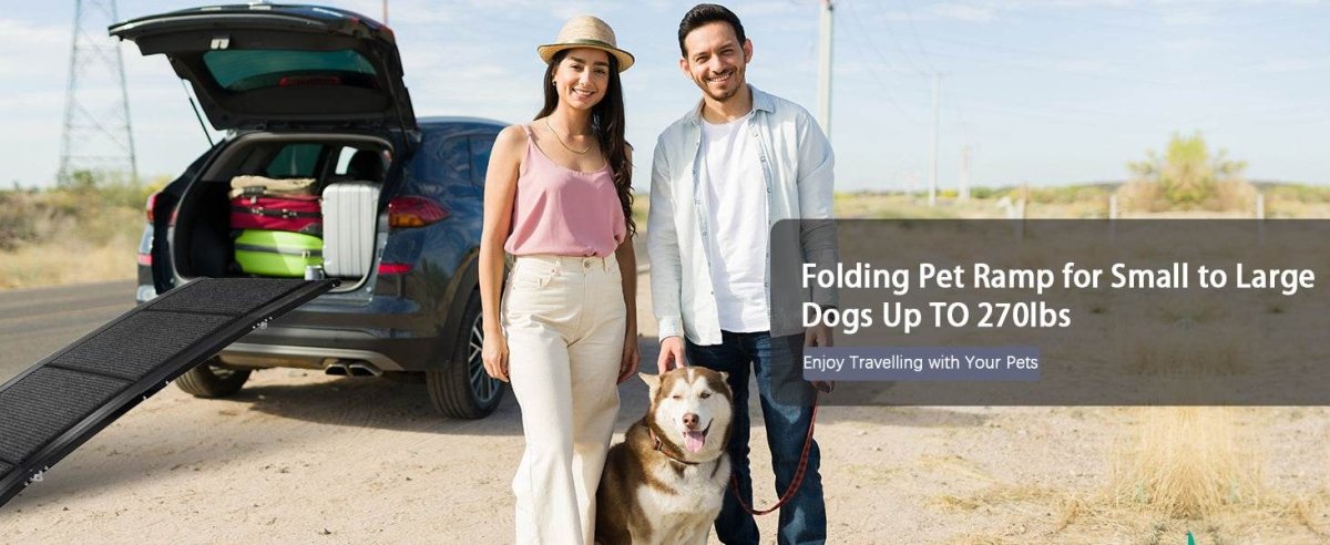 Folding Portable Aluminum Alloy Dog Ramp With Non-Slip Surface - Sleep Galleria
