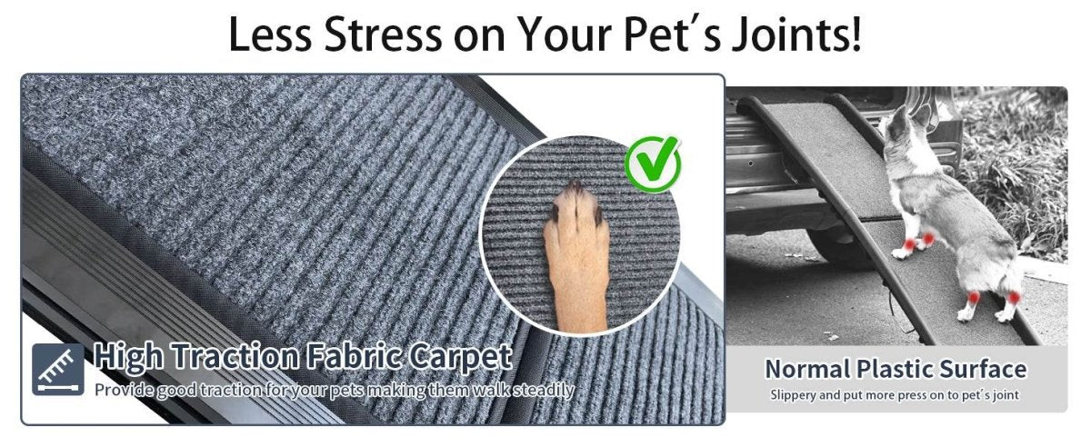 Folding Portable Aluminum Alloy Dog Ramp With Non-Slip Surface - Sleep Galleria