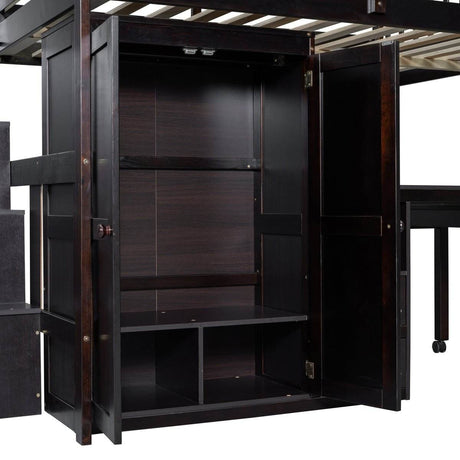 Full Multifunctional Solid Wood Loft Bed With Storage - Sleep Galleria