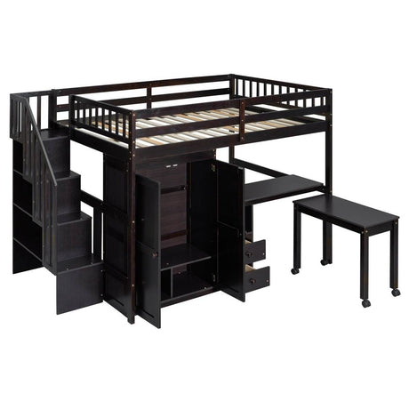 Full Multifunctional Solid Wood Loft Bed With Storage - Sleep Galleria