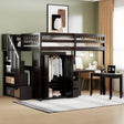 Full Multifunctional Solid Wood Loft Bed With Storage - Sleep Galleria