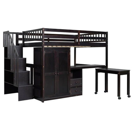 Full Multifunctional Solid Wood Loft Bed With Storage - Sleep Galleria