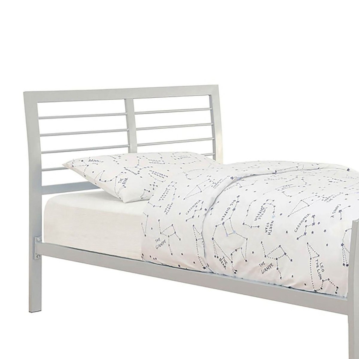 Full Silver Metal Kids Bed Frame - Serenova - Omega Lifestyles