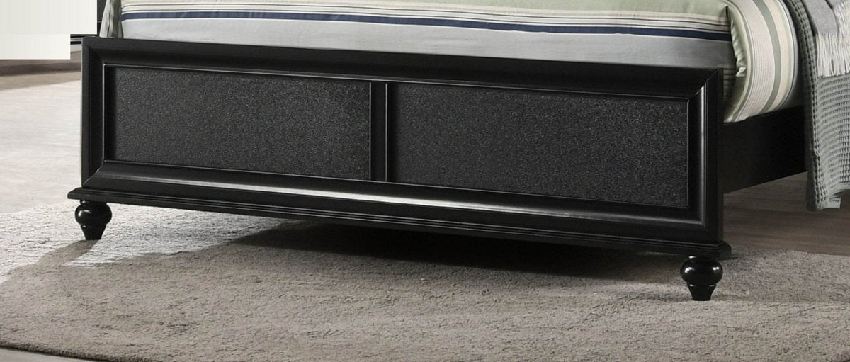 Full Size Modern Glam Black Upholstered Panel Bed - Serenova - Omega Lifestyles
