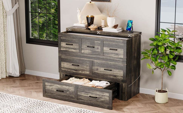 Full Size Murphy Bed Cabinet With Charging Station - Omega Lifestyles