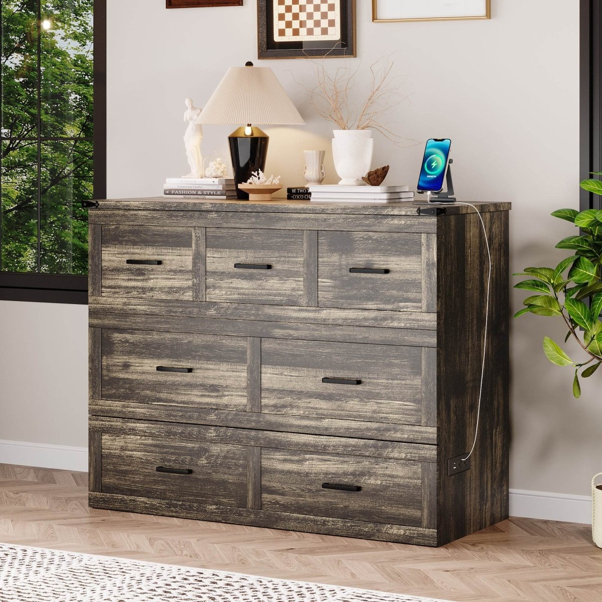 Full Size Murphy Bed Cabinet With Charging Station - Sleep Galleria