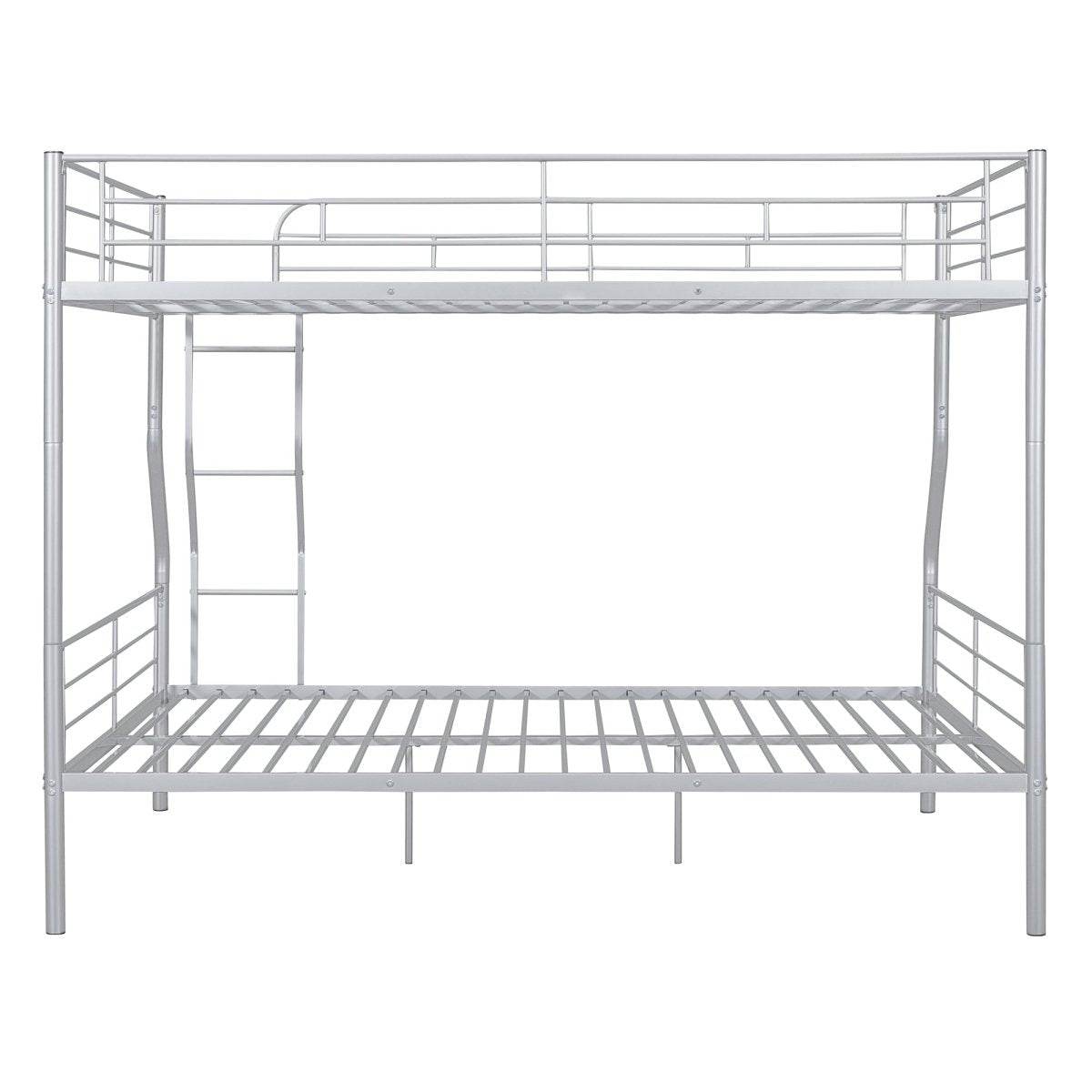 Full XL Over Queen Iron Metal Bunk Bed Silver Finish - Sleep Galleria