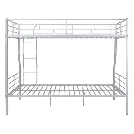 Full XL Over Queen Iron Metal Bunk Bed Silver Finish - Sleep Galleria