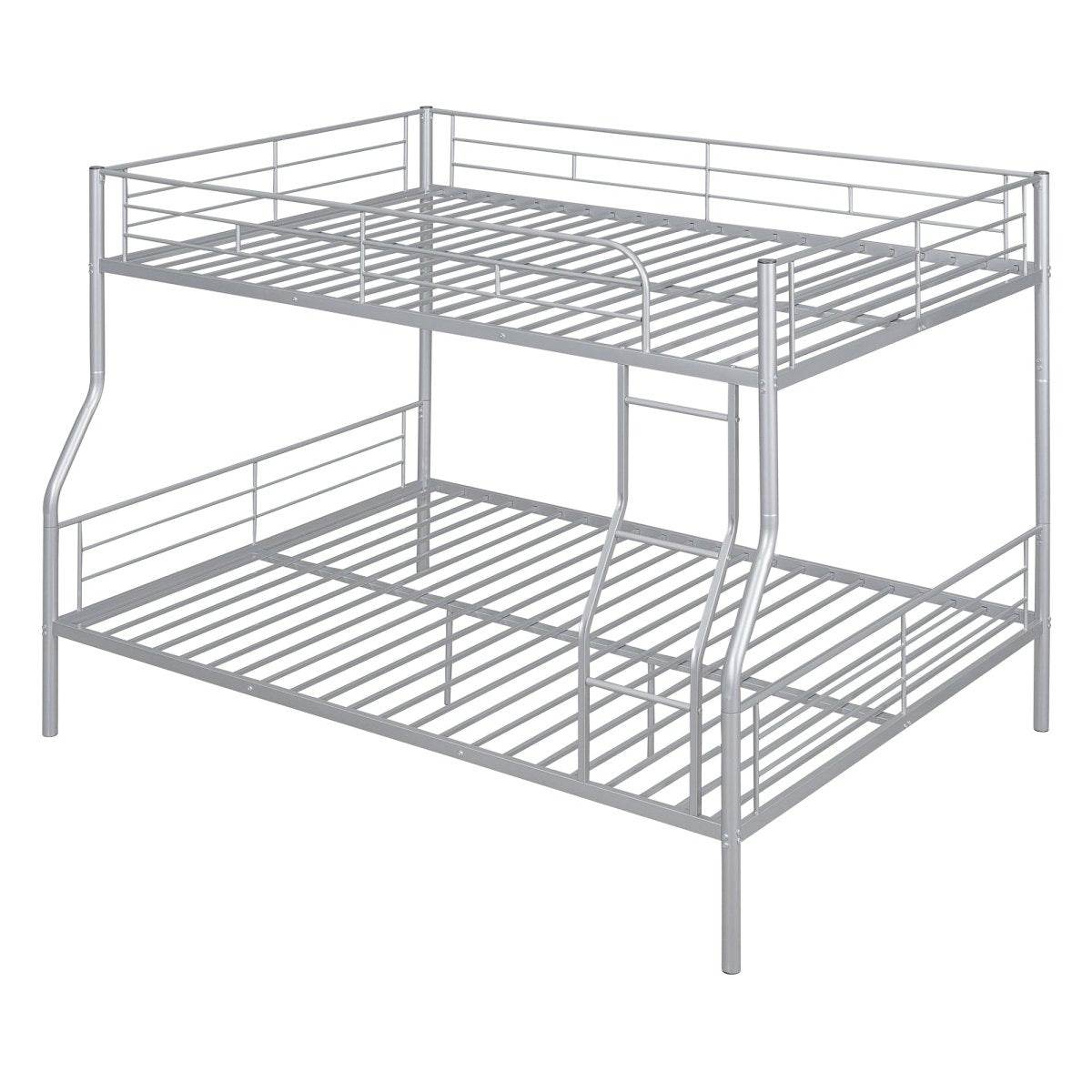 Full XL Over Queen Iron Metal Bunk Bed Silver Finish - Sleep Galleria