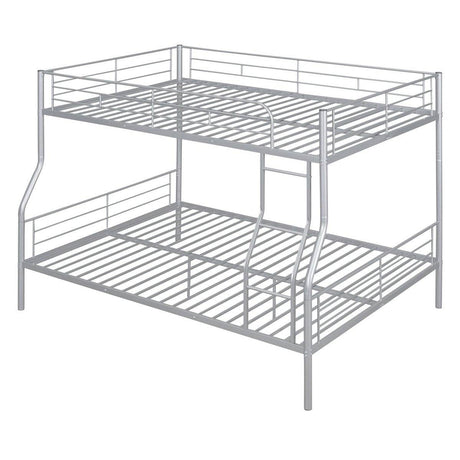 Full XL Over Queen Iron Metal Bunk Bed Silver Finish - Sleep Galleria