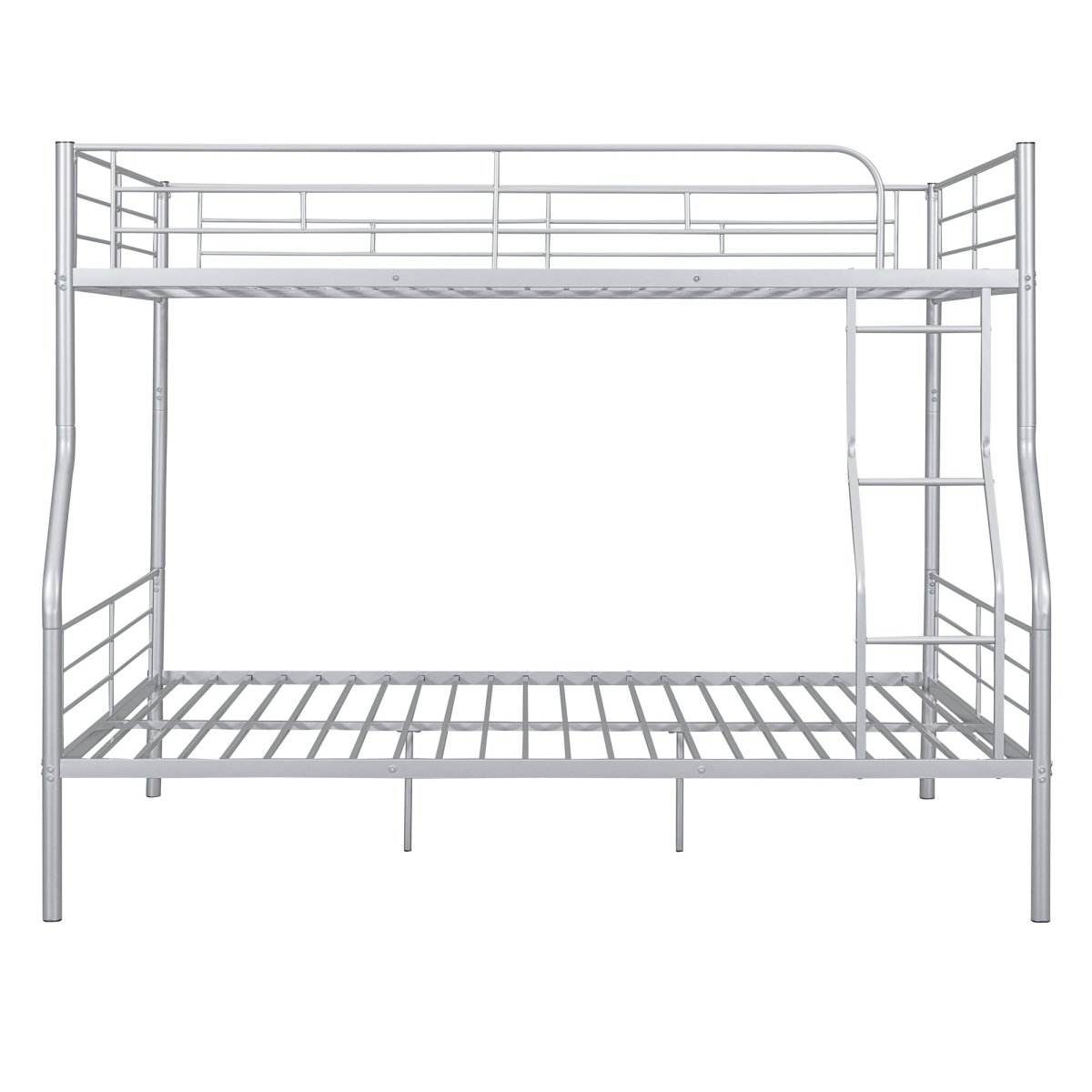 Full XL Over Queen Iron Metal Bunk Bed Silver Finish - Sleep Galleria