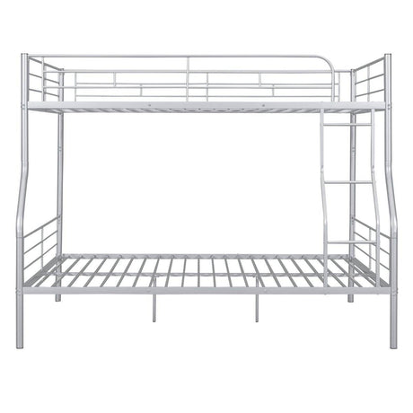 Full XL Over Queen Iron Metal Bunk Bed Silver Finish - Sleep Galleria