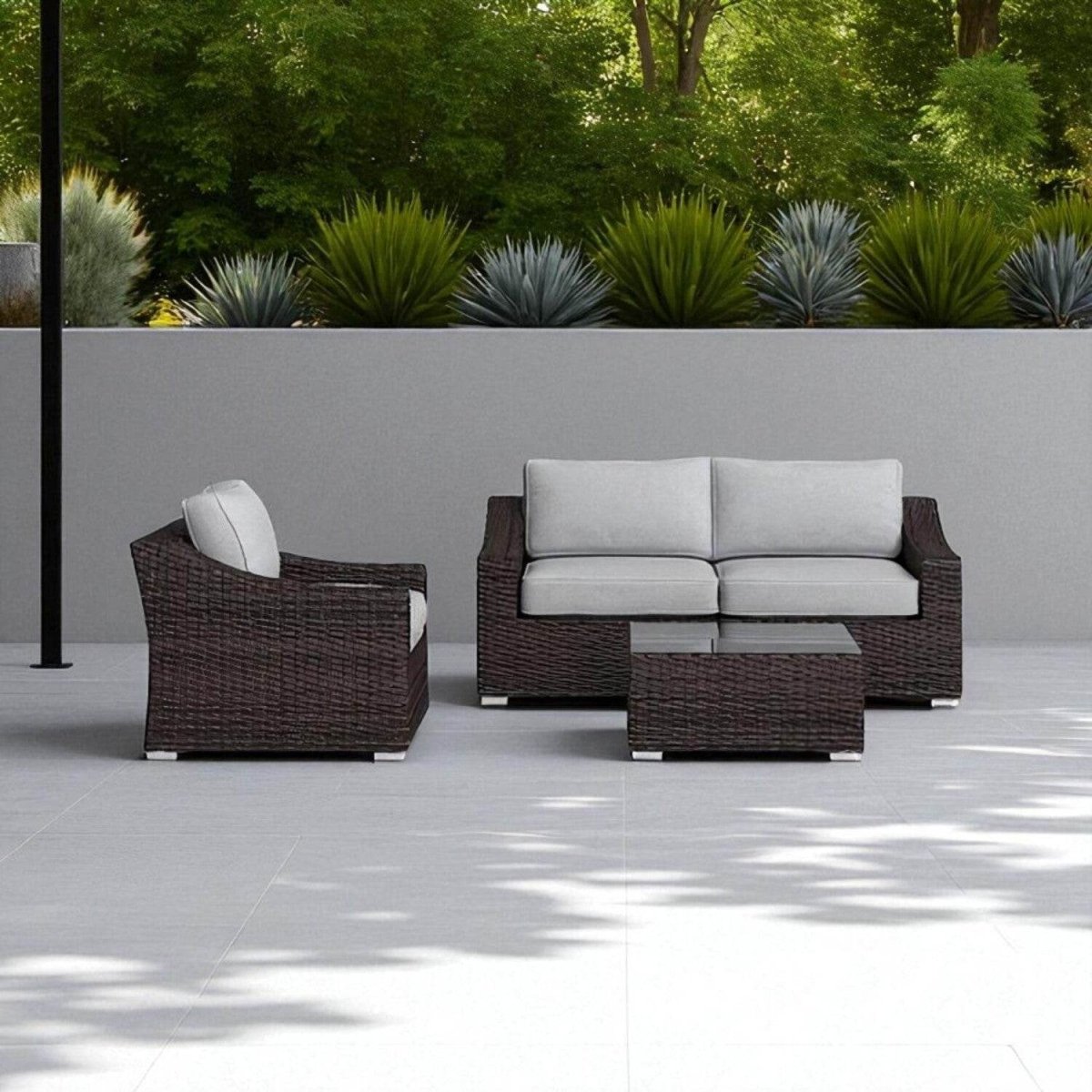 Fully Assembled 4 - Piece Outdoor Wicker Sectional Set - Serenova - Omega Lifestyles