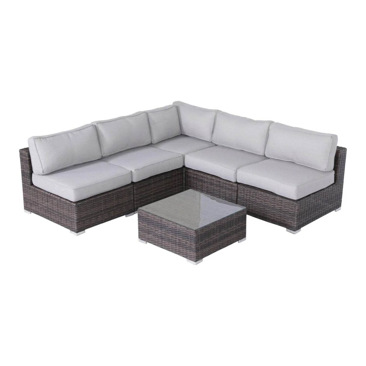 Fully Assembled Outdoor Wicker 4 - Person Seating Set With Cushions - Serenova - Omega Lifestyles