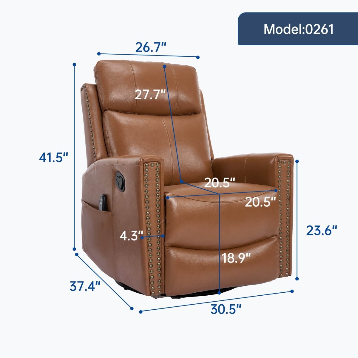 Genuine Leather Medium - Firm Heat Massage Recliner Chair - Serenova - Omega Lifestyles