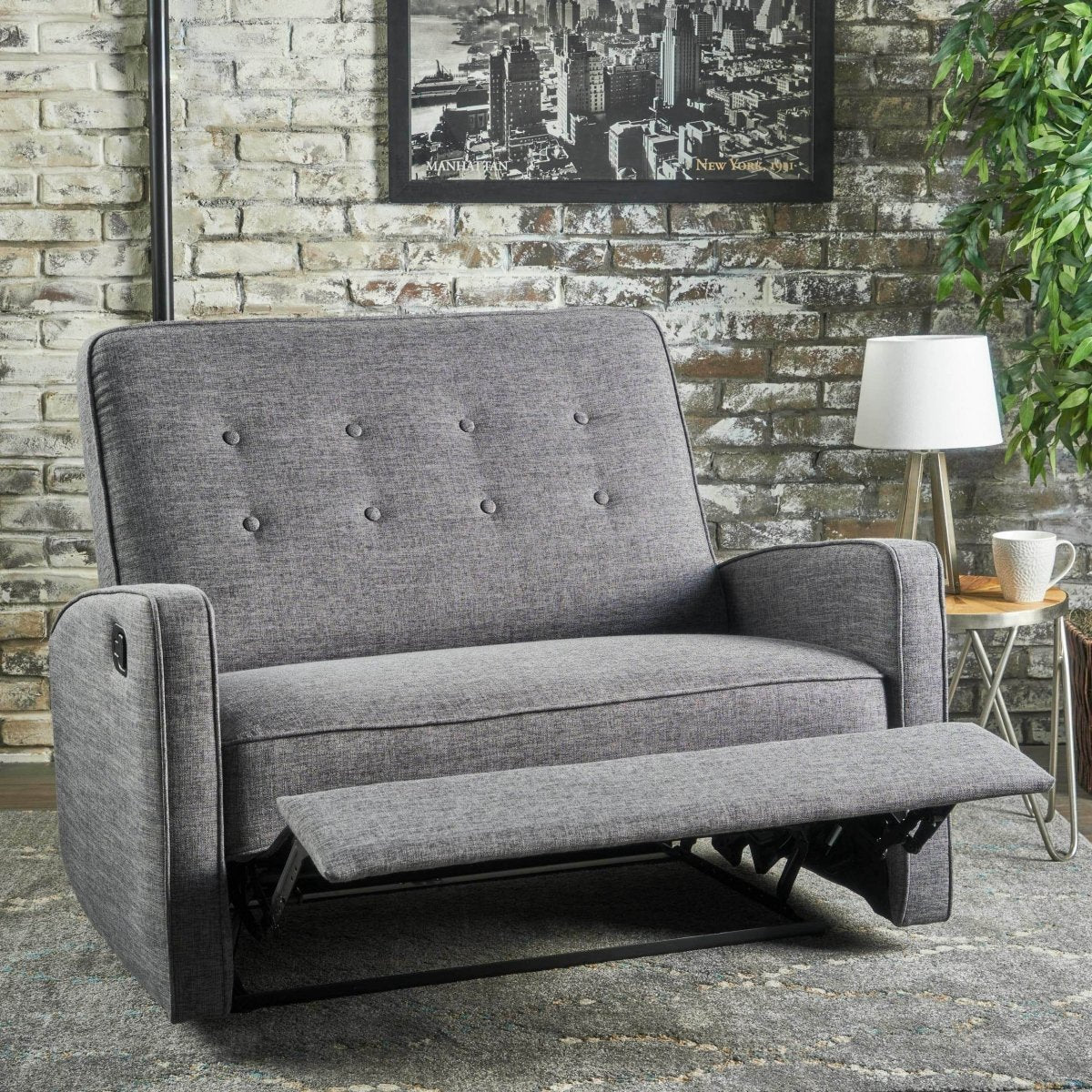 Gray Fabric Manual Recliner With Spacious Comfort - Serenova - Omega Lifestyles