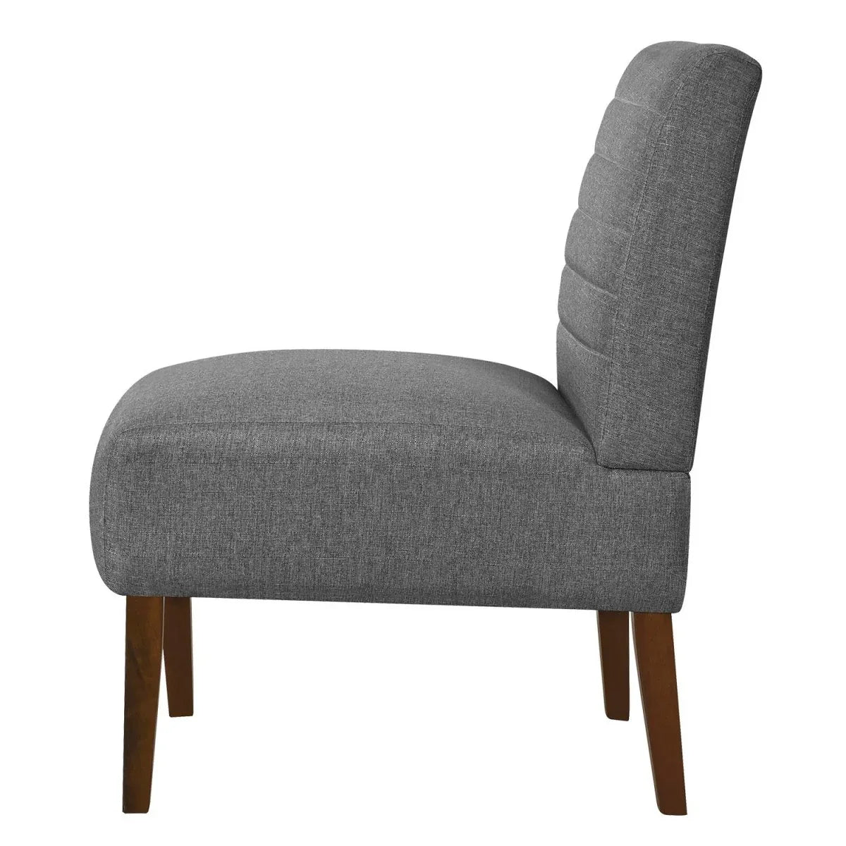 Gray Modern Armless Tufted Upholstered Accent Chair - Omega Lifestyles