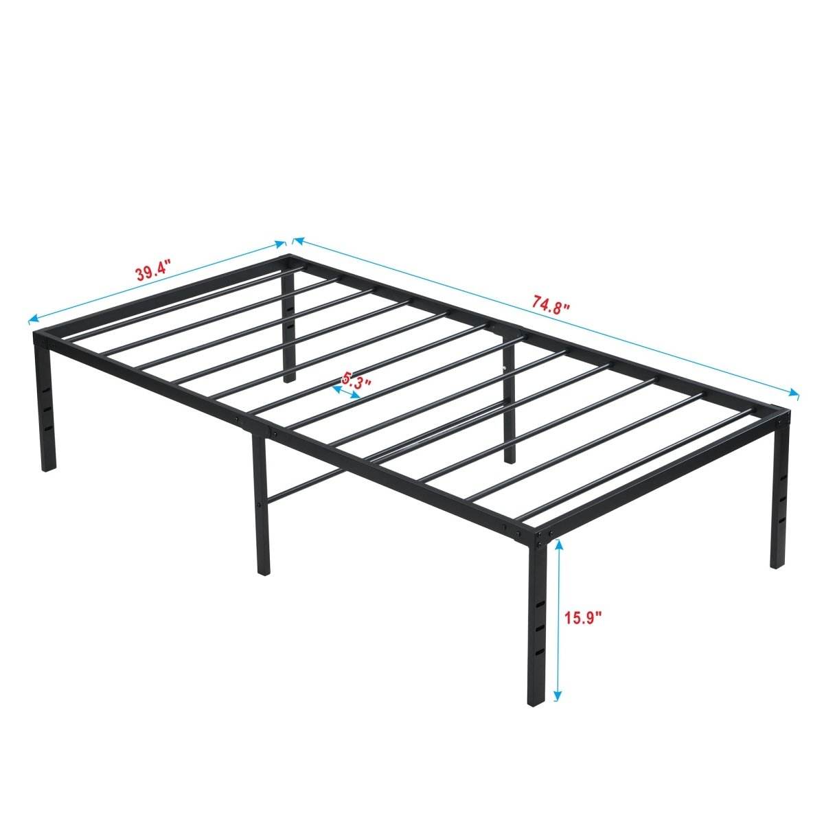Heavy Duty Twin Metal Bed Frame With Storage - Sleep Galleria