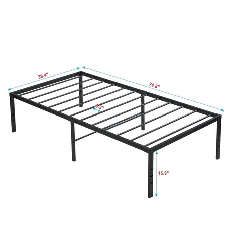 Heavy Duty Twin Metal Bed Frame With Storage - Sleep Galleria