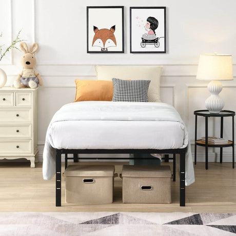 Heavy Duty Twin Metal Bed Frame With Storage - Sleep Galleria
