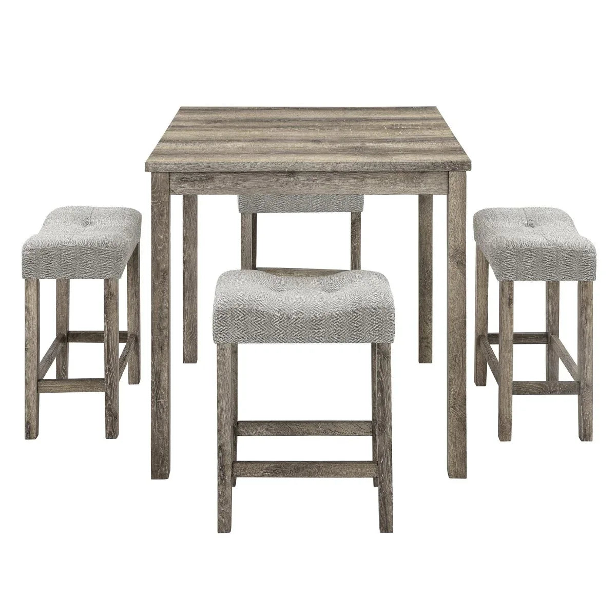 Industrial 5-Piece Brown MDF Dining Table And Chairs Set - Omega Lifestyles