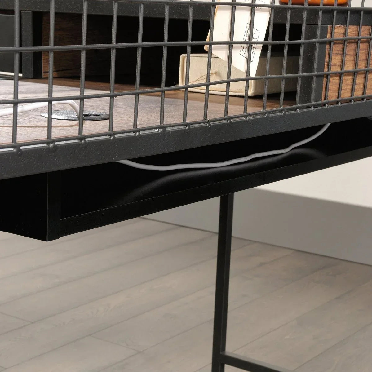 Industrial L-Shaped Engineered Wood Computer Desk With Shelves - Omega Lifestyles