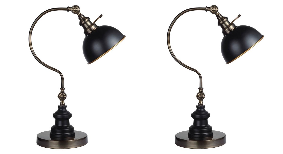Industrial Style Antique Gold Metal Table Lamp - Omega Lifestyles