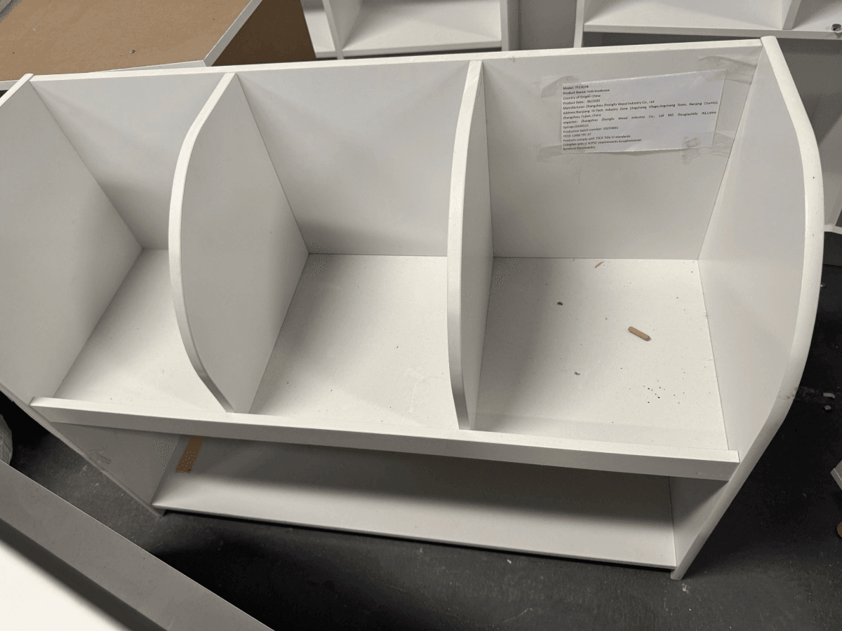 Kids White MDF Bookcase With 4 Compartments Storage - Sleep Galleria