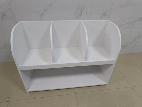 Kids White MDF Bookcase With 4 Compartments Storage - Sleep Galleria