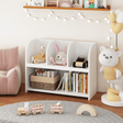 Kids White MDF Bookcase With 4 Compartments Storage - Sleep Galleria