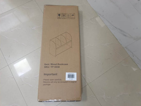 Kids White MDF Bookcase With 4 Compartments Storage - Sleep Galleria