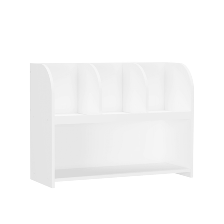 Kids White MDF Bookcase With 4 Compartments Storage - Sleep Galleria