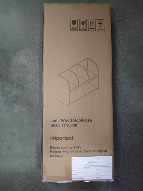 Kids White MDF Bookcase With 4 Compartments Storage - Sleep Galleria