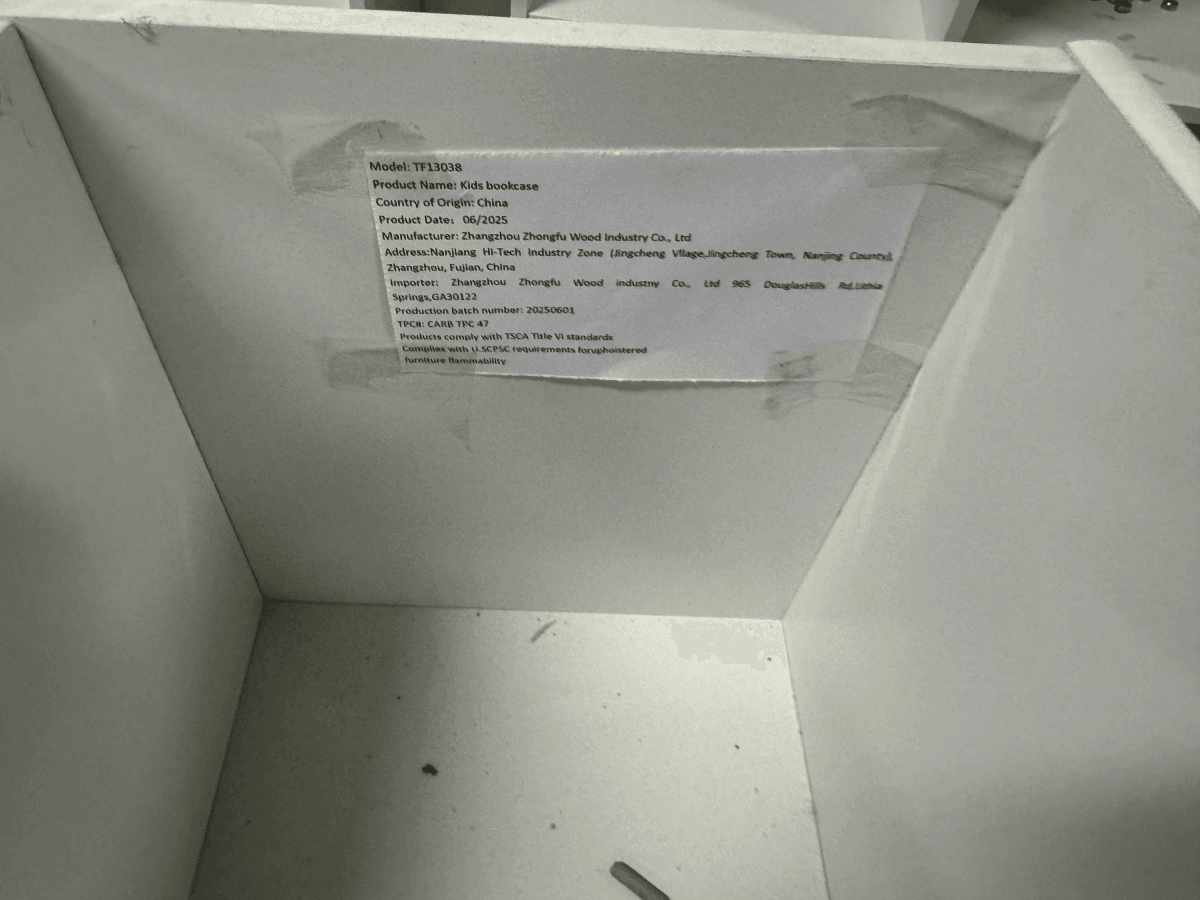 Kids White MDF Bookcase With 4 Compartments Storage - Sleep Galleria