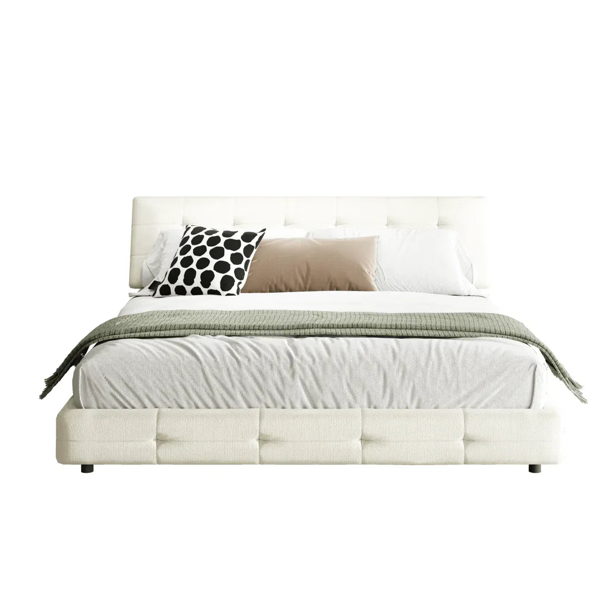 King Chenille Upholstered Platform Bed Frame - Omega Lifestyles