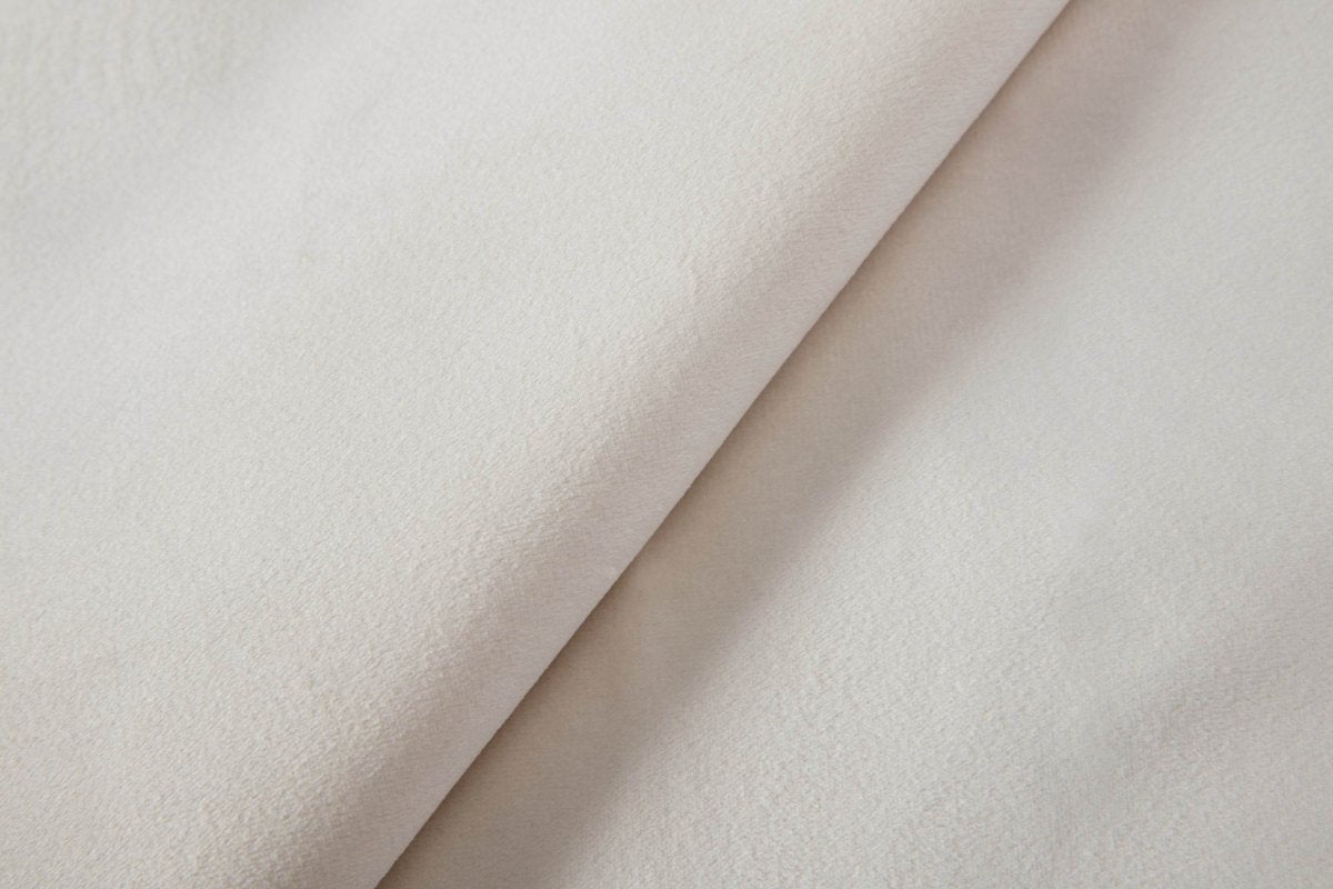 King Classic Ivory Velvet Upholstered Bed Frame - Serenova - Omega Lifestyles