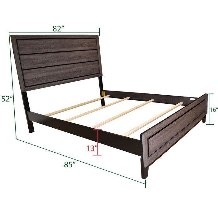 King Modern Rustic Gray Wood Bedroom Bed Frame - Serenova - Omega Lifestyles