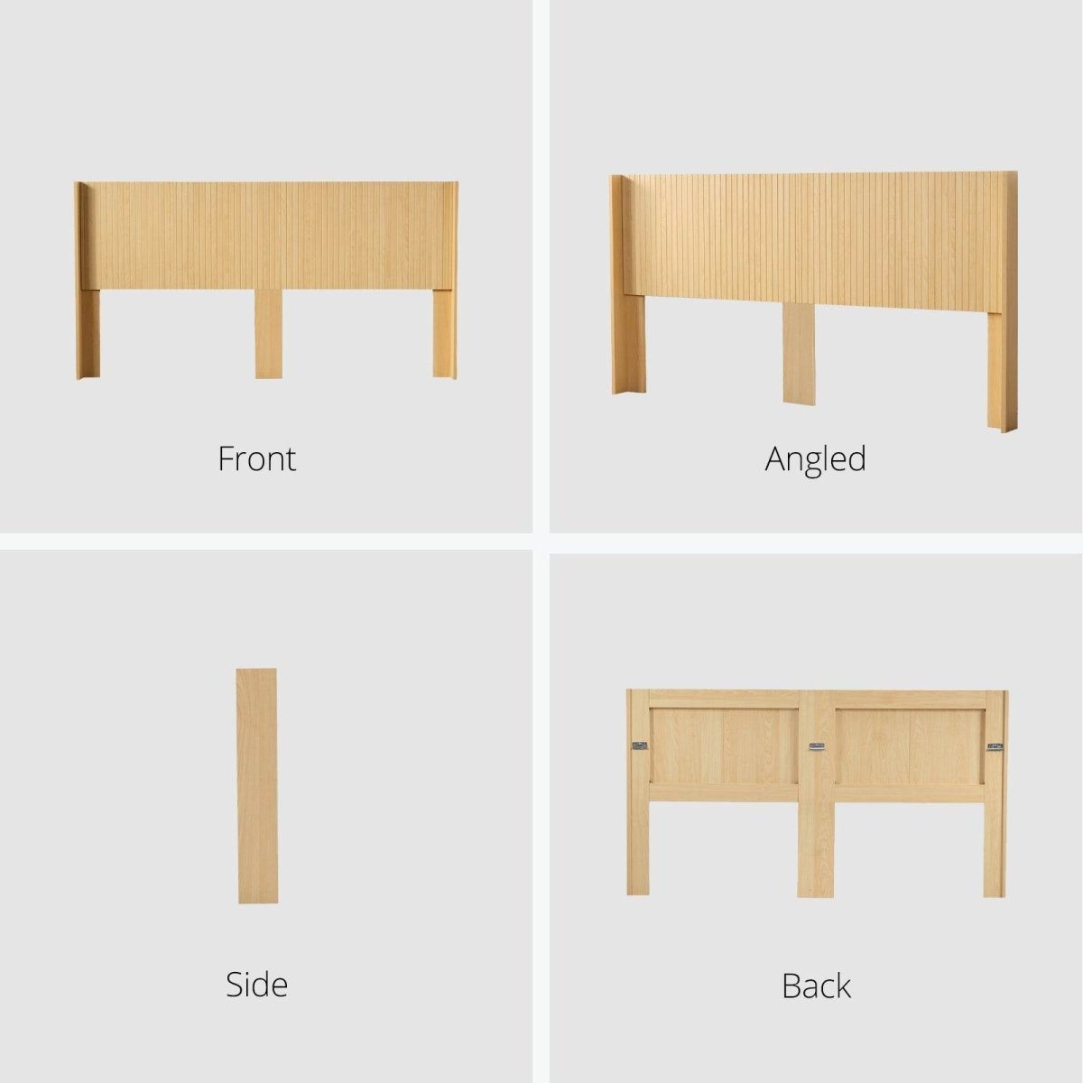 King Size Modern Farmhouse Solid Wood Fluted Headboard - Serenova - Omega Lifestyles