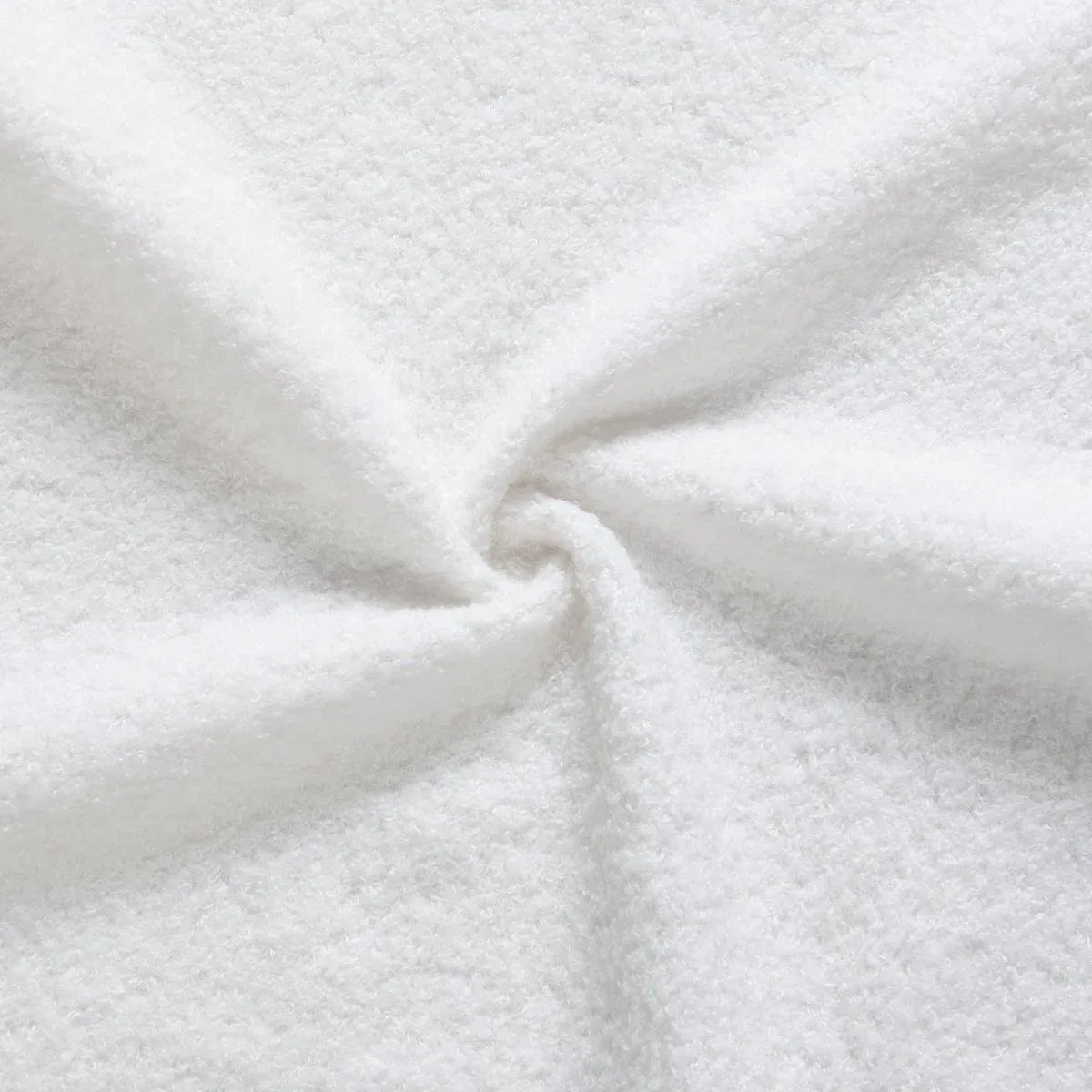 King White Boucle Upholstered Solid Wood Bed Frame - Omega Lifestyles