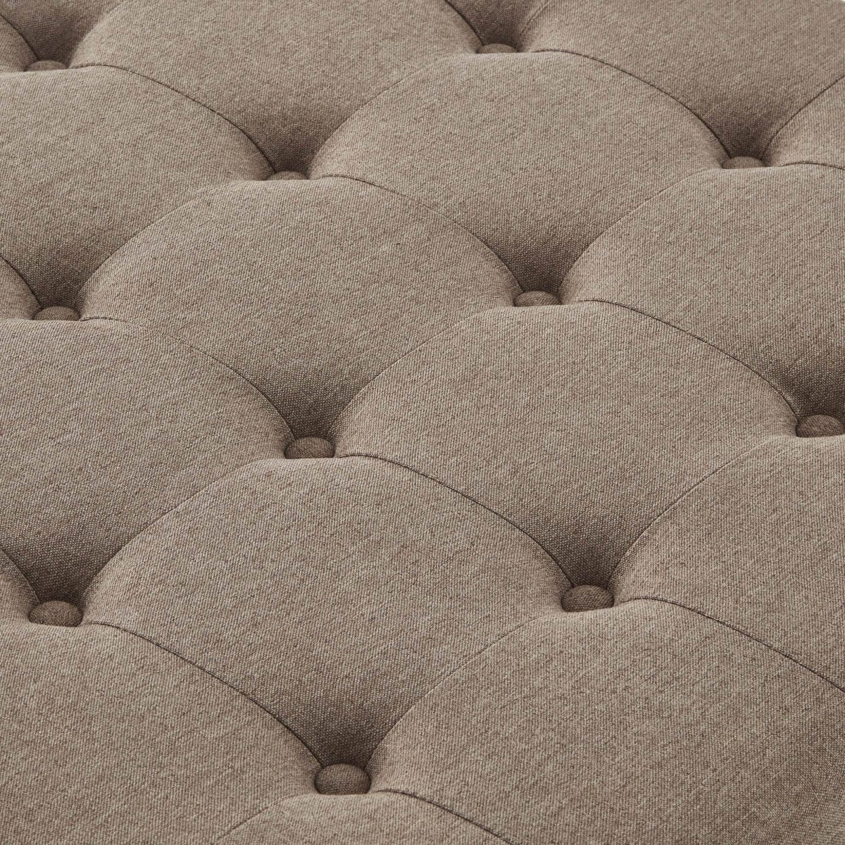 Linen Upholstered Square Storage Ottoman With Tufted Top - Sleep Galleria