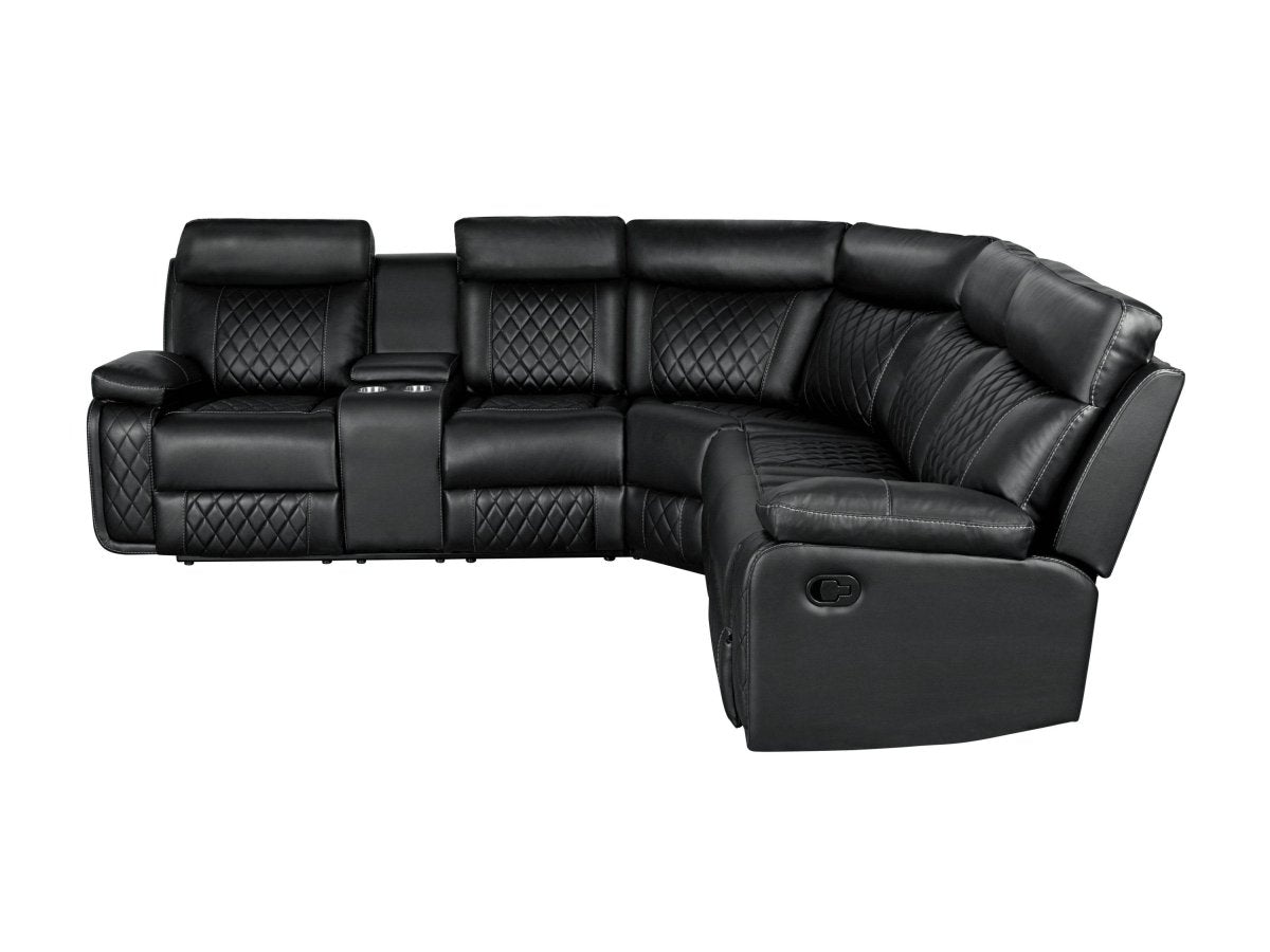 Manual Reclining PU Foam Padding Five - Seat Recliner Sofa - Serenova - Omega Lifestyles
